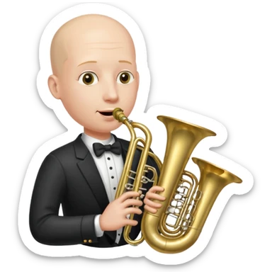 Tuba, von gltzköpfigen Mann gespielt sticker