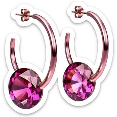  colorshifting burgundy to pink gemstone hoop earrings
 sticker