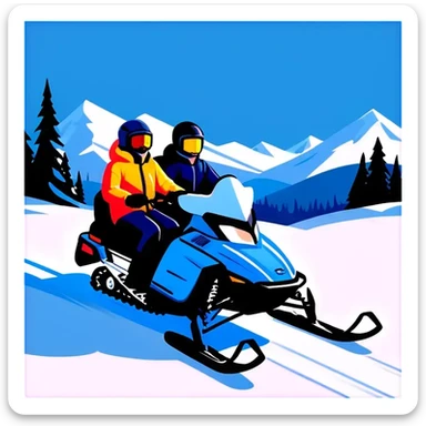 A group that drives Schneemobil in the winter sticker