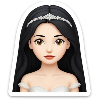 Our wedding day, bride has long black hair sticker
