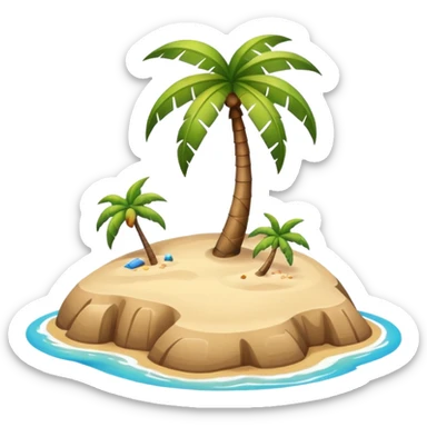 tiny island with palm sticker