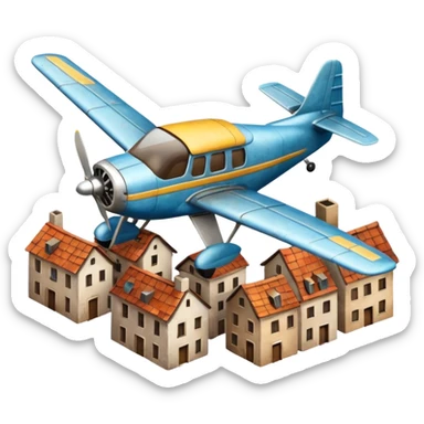 small size plane old town sticker