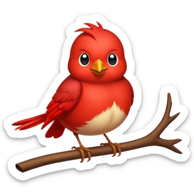 tiny red robin, one color sticker
