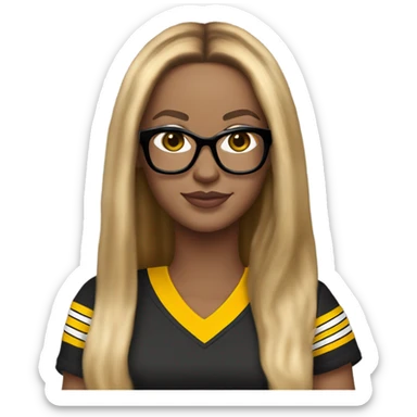 steelers nfl jersey beyonce with long blonde brown hair freckles and light colored glasses sticker