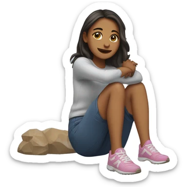 Girl in a 4 limbs on the ground sticker