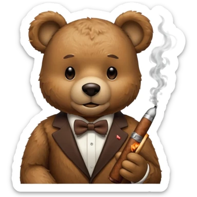 Teddy bear listening to Sinatra smoking cigar  sticker