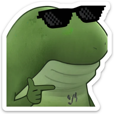 A shark with dreads n sunglasses  sticker