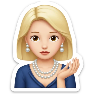 Girl clutching her pearls sticker