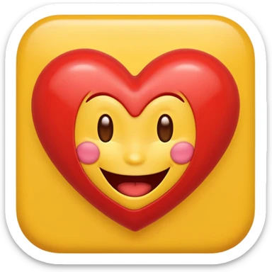 Red heart around laughing emoji sticker