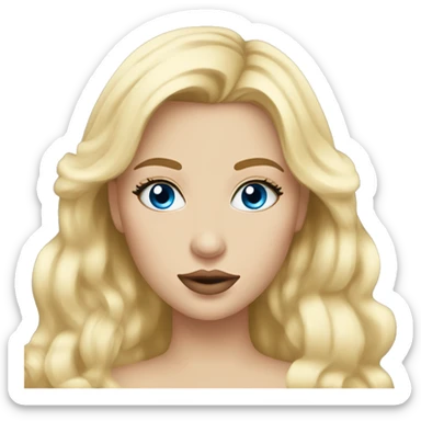 Blonde blue eyes princess big lips big lashes sticker