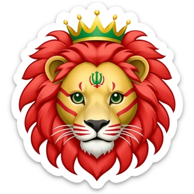 The flag of Iran with lion and sun sticker