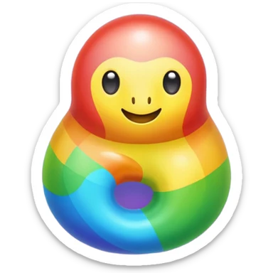 Shiny raindbow Duolingo sticker