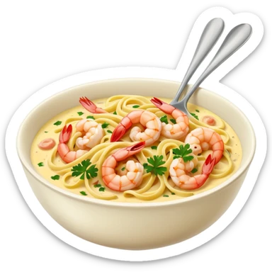 traditional italian carbonara with shrimp sticker