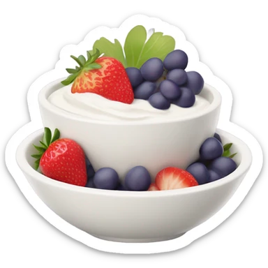 fruit yogurt bowl with strawberries and grapes sticker