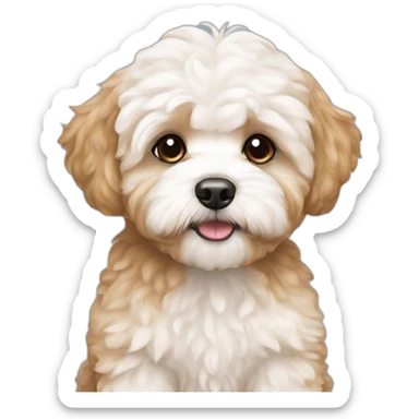 Two maltipoo white and caramel  sticker