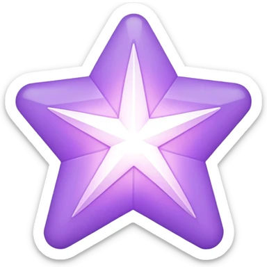 White and pastel purple star sticker