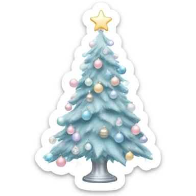 Pastel blue christmas
 sticker