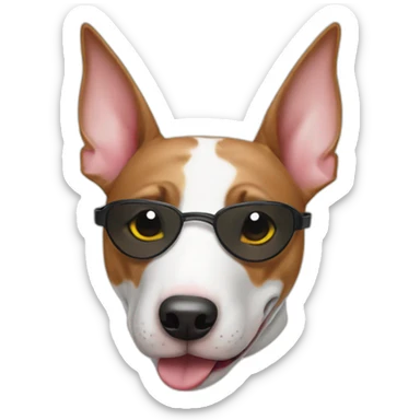 English bull terrier with eye patch sticker