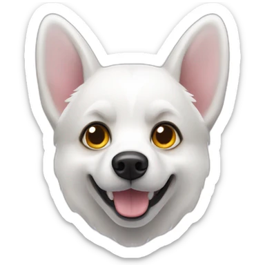 White corgi husky ghost costume sticker