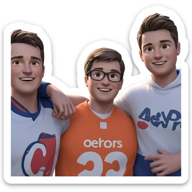 boys having fun outdoors sticker