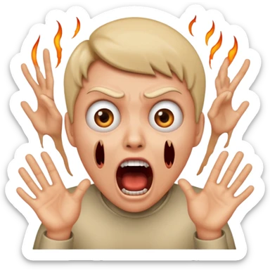 horror film, character scream sticker