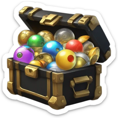 Pokemon Game LootCase Black Color Rich Treasure Legendary Epic Pokeballs and Pokemons Inside sticker