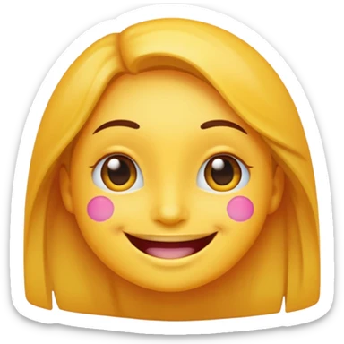 really happy emoji, wide smile, sparkling eyes, vibrant colors sticker