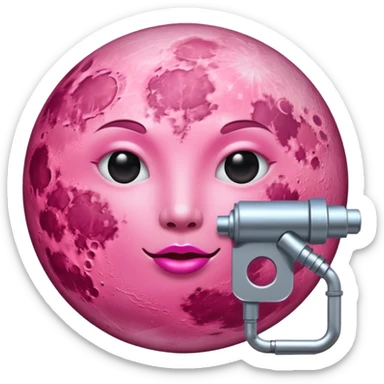a pink full moon with a pink fuel pump, the fuel pump tube should be connected to the pink moon sticker