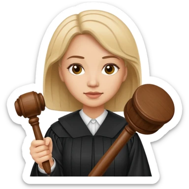 woman Judge Holding gavel  sticker