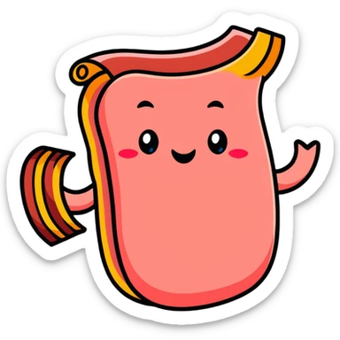 winking emoji holding a bacon strip sticker