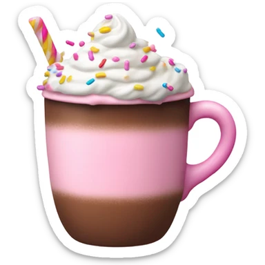 Cute pink hot chocolate  sticker