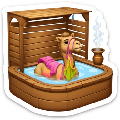 Camel in sauna sticker
