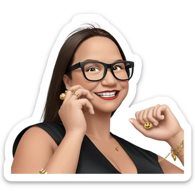 smiling girl with jewelry phone sticker