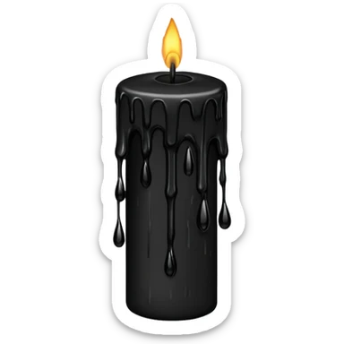 goth black candle sticker
