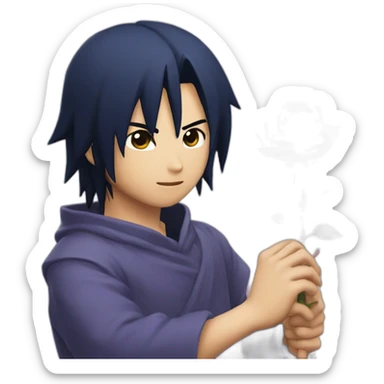 Sasuke qui offre une rose sticker