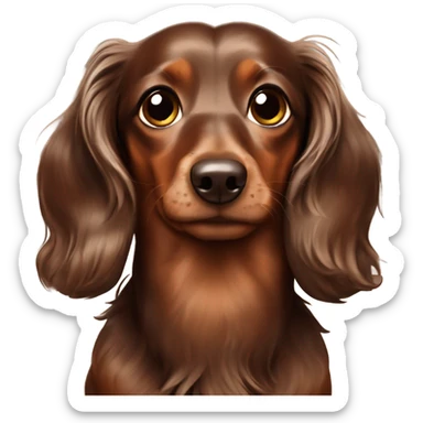 Two long haired dapples chocolate dachsunds sticker