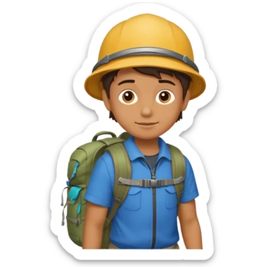 Boy + backpack,Mountain Campers. sticker