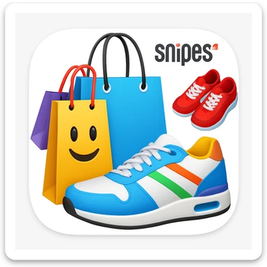 Add a rounded app icon border to the emoji, keeping the Snipes app logo style clear and central. The style should maintain the original emoji look with a clean and simple rounded border around it. sticker