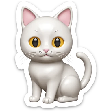 Draw a cute cat figurine, isometric camera with a High-Angle Shot sticker