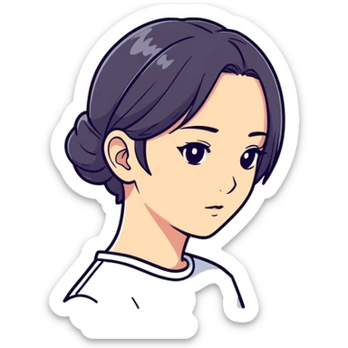 hair tucking behind the ear sticker