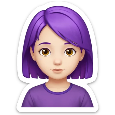 5 years old girl with purple hair sticker