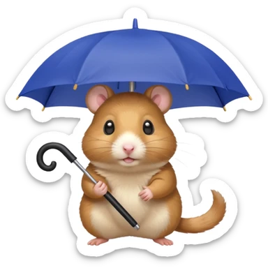hamster holding an umbrella sticker
