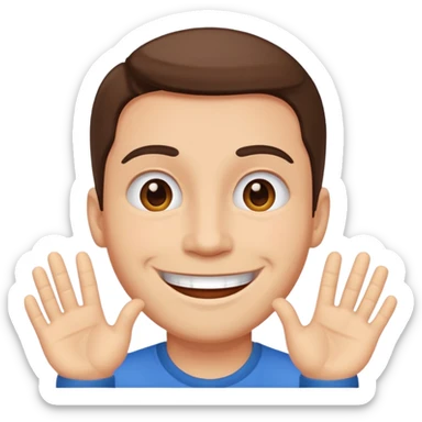 generate a emoji of man saying hii with normal skintone sticker
