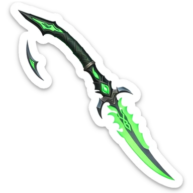 World of Warcraft warglaives weapon, curved blades like Illidan's weapons sticker
