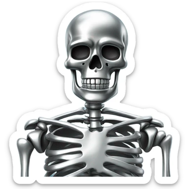 skeleton made out of chrome  sticker