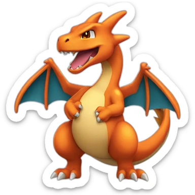 charizard roaring forwards sticker