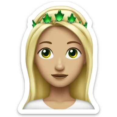Blonde green eyes crown sticker