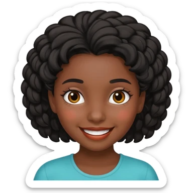 hispanic children girl with black playful hairstyle  sticker