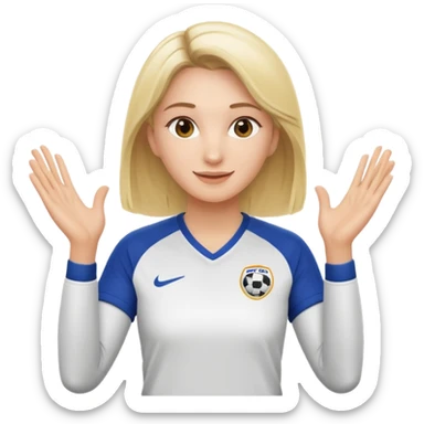 female soccer mentor clapping for her team sticker