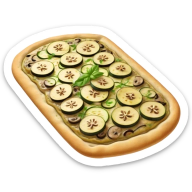 Mushroom zucchini flatbread sticker
